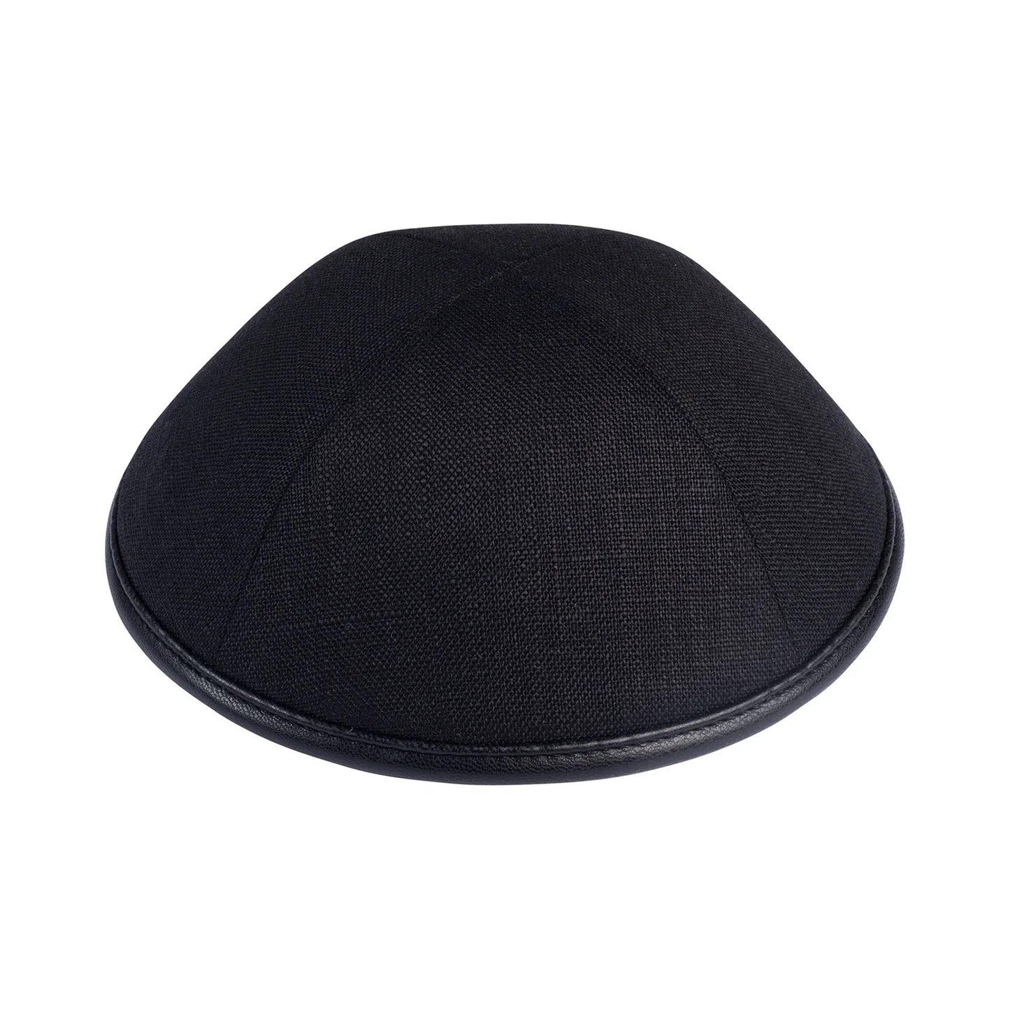 IKIPPAH en Lin - Noir avec liseré en cuir