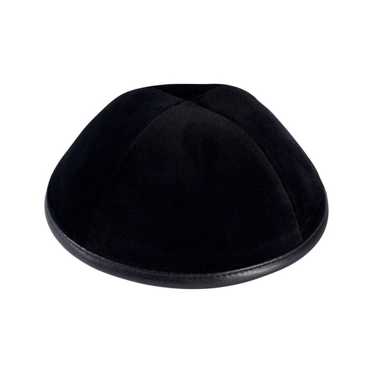 IKIPPAH en Velours - Noir avec liseré en cuir
