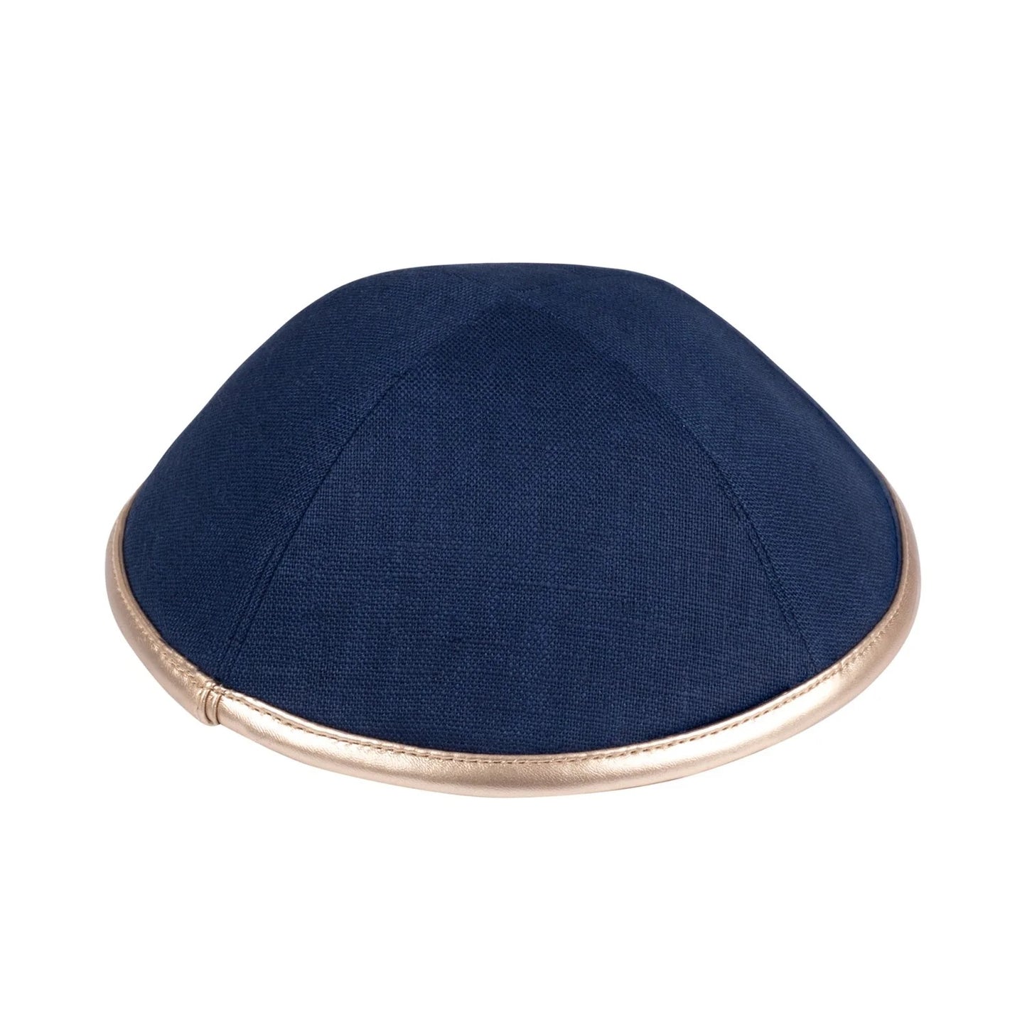 IKIPPAH en Lin - Bleu Marine avec liseré Or Rose